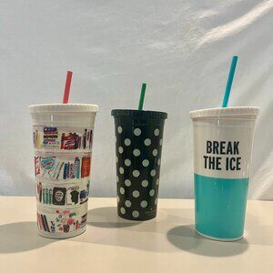 Kate Spade Tumblers with Straw, Set of 3
